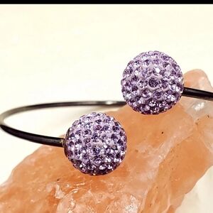 Purple Crystal Ball Bracelet